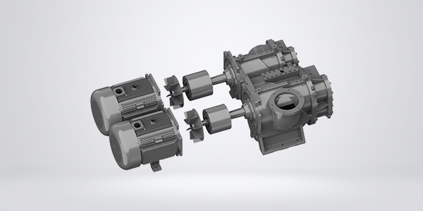 Upgrade of the third generation two-stage compression screw air-end and motor
